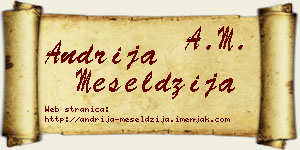 Andrija Meseldžija vizit kartica